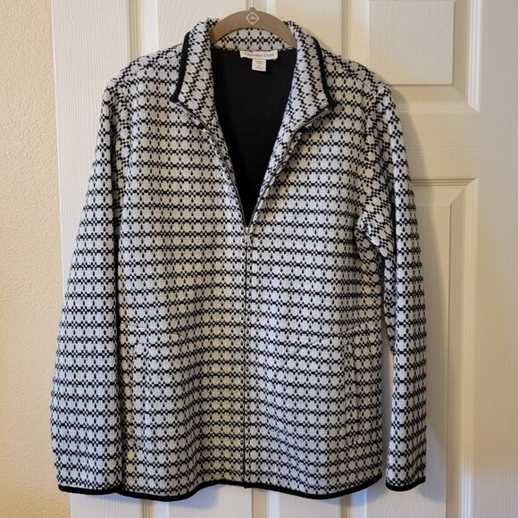 Coldwater Creek Wool Blend Fleece Lined Zip Sweater Jacket Cardigan - Picture 3 of 8